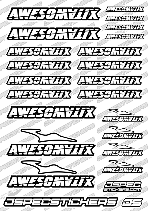 AWESOMATIX RC STICKER SHEET A5 'RK EDITION' - Jspec Stickers