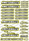 AWESOMATIX RC STICKER SHEET A5 'RK EDITION' - Jspec Stickers
