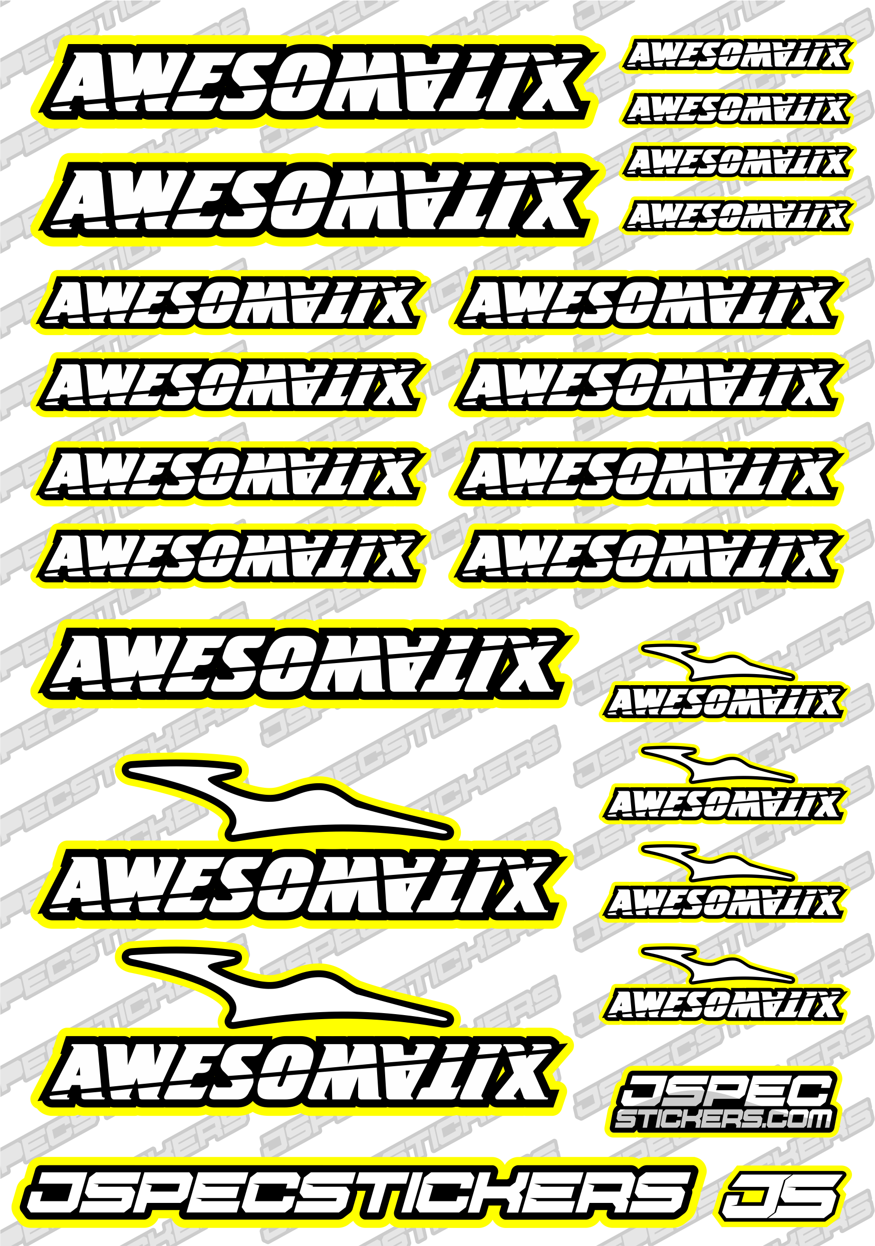 AWESOMATIX RC STICKER SHEET A5 'RK EDITION' - Jspec Stickers