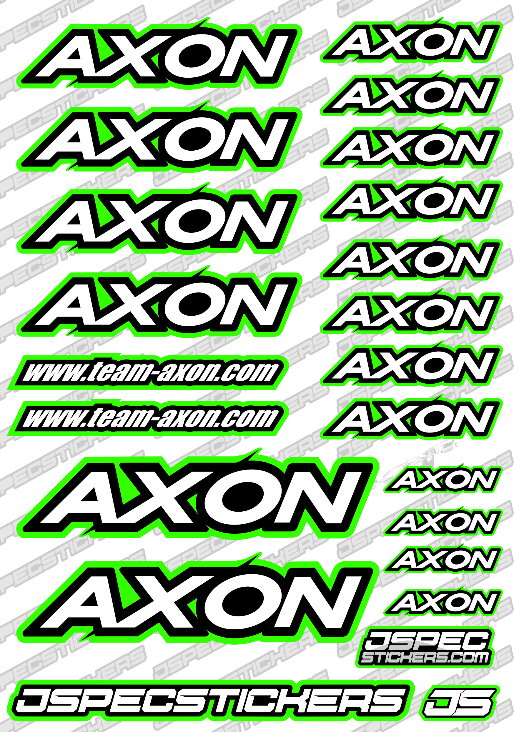 AXON RC STICKER SHEET A5 'RK EDITION' - Jspec Stickers