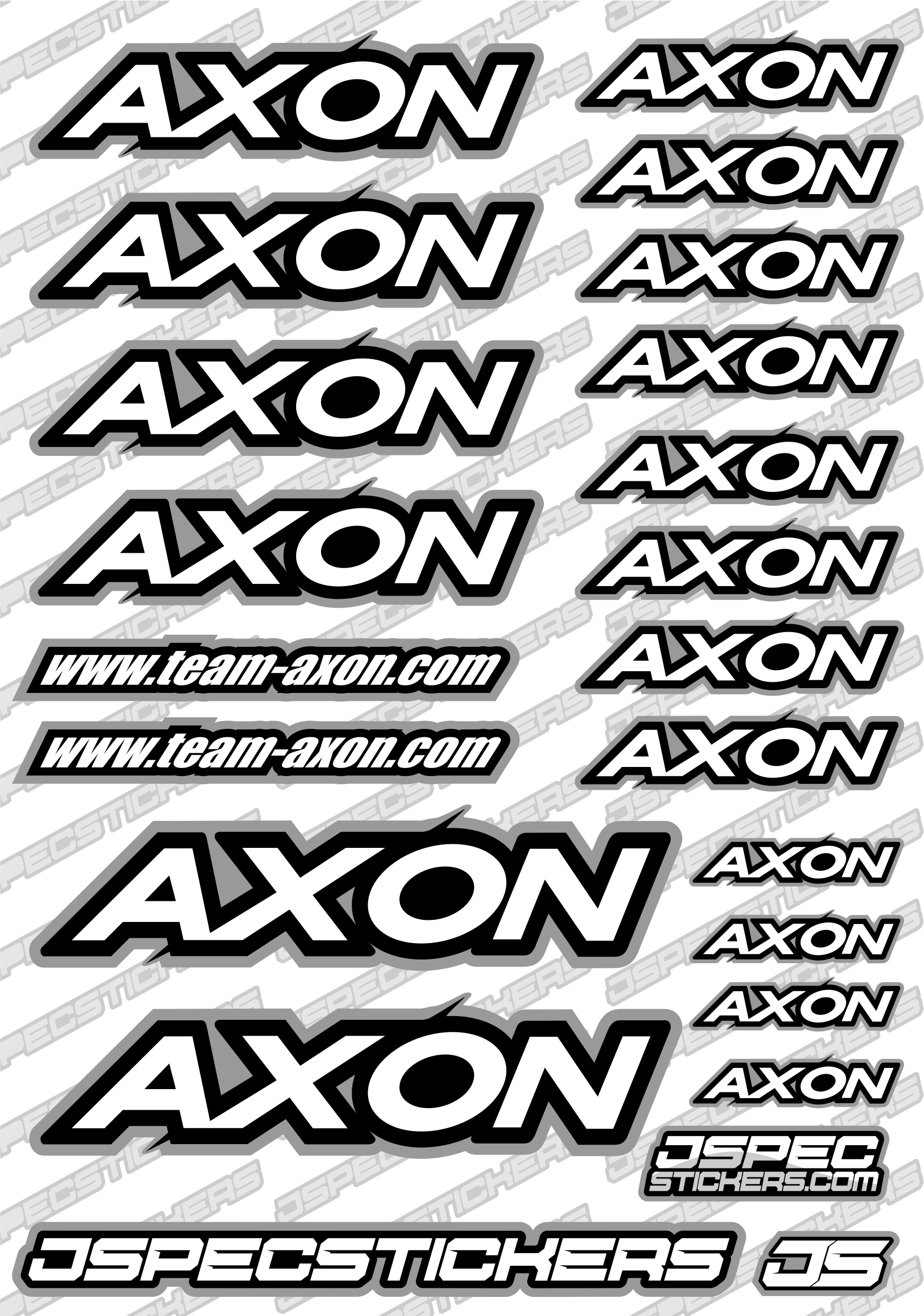 AXON RC STICKER SHEET A5 'RK EDITION' - Jspec Stickers
