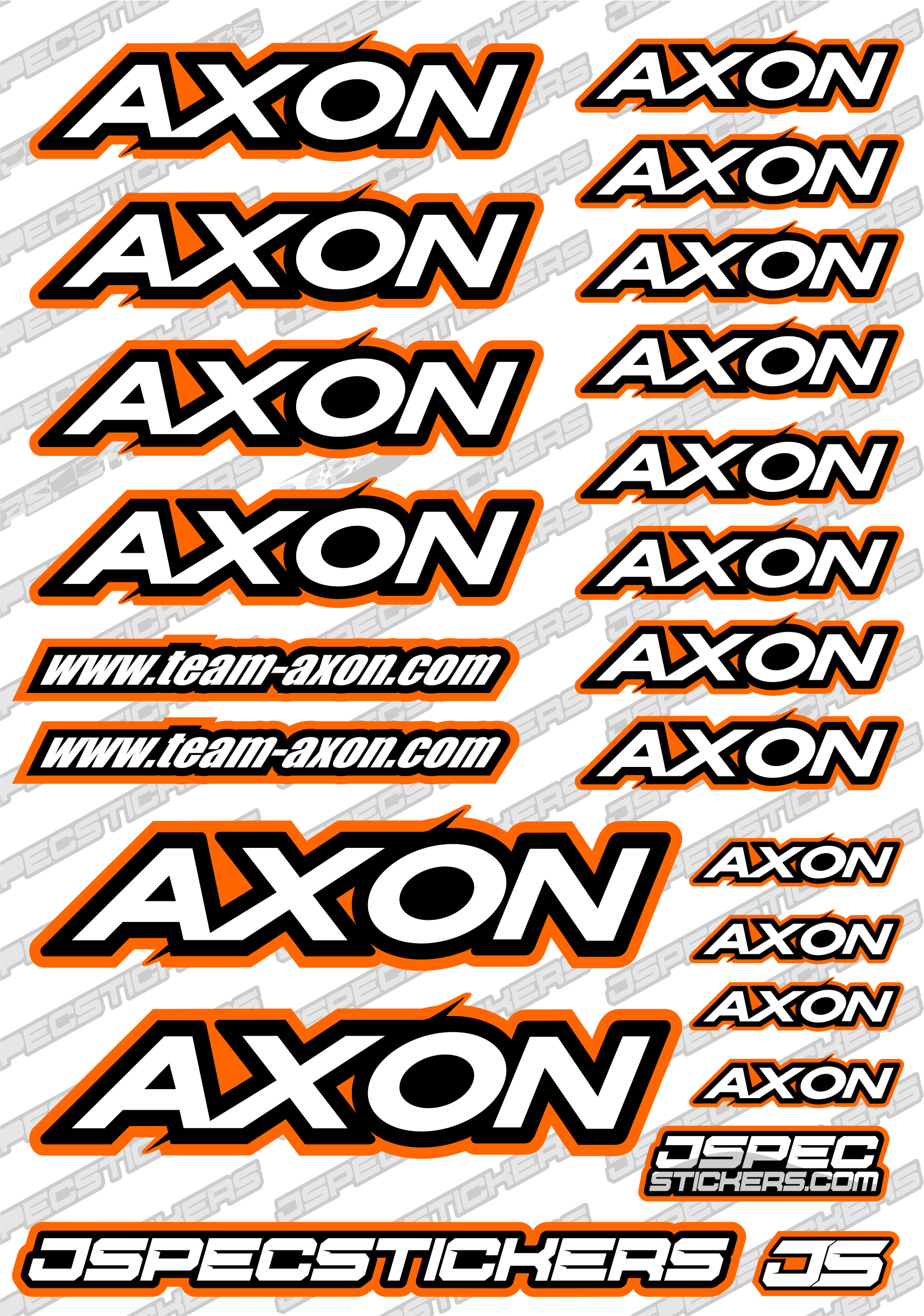 AXON RC STICKER SHEET A5 'RK EDITION' - Jspec Stickers