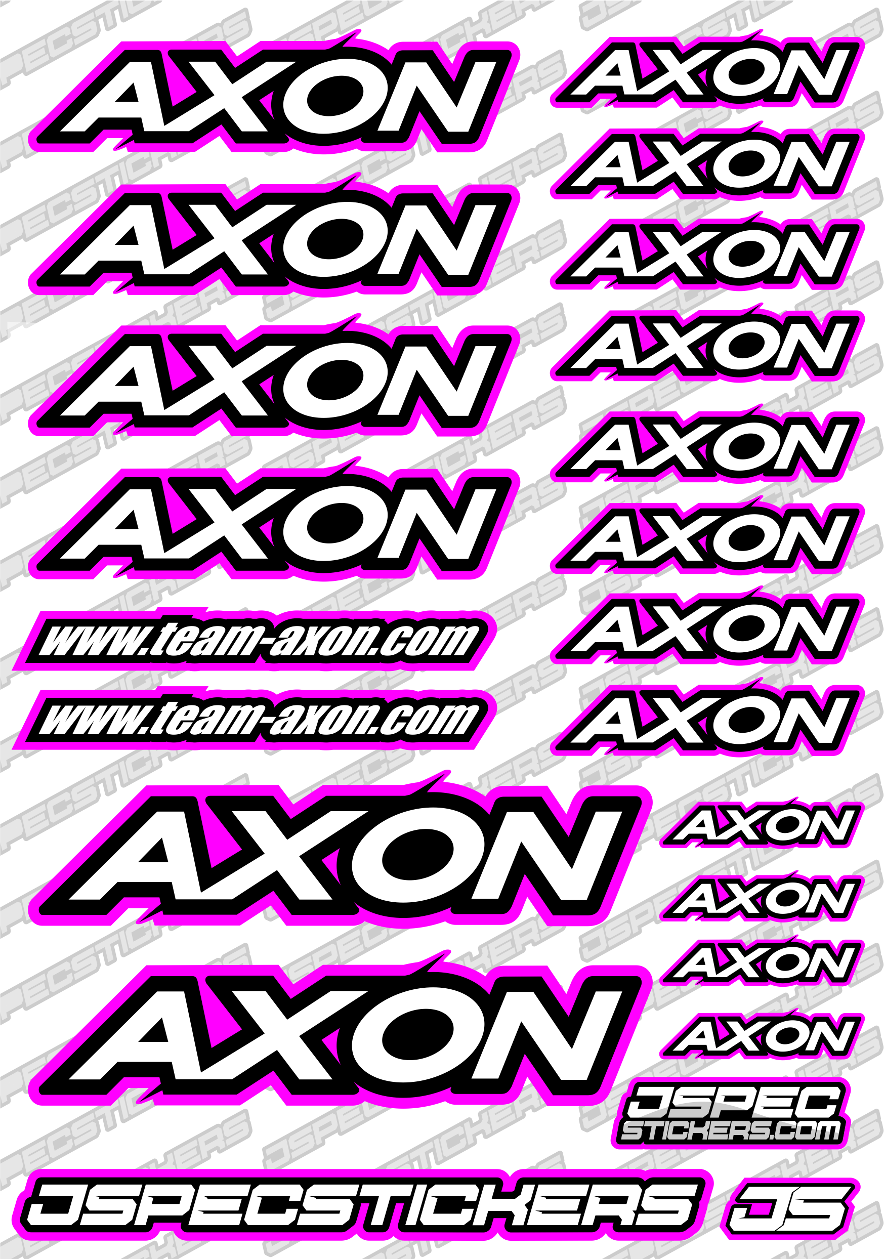AXON RC STICKER SHEET A5 'RK EDITION' - Jspec Stickers