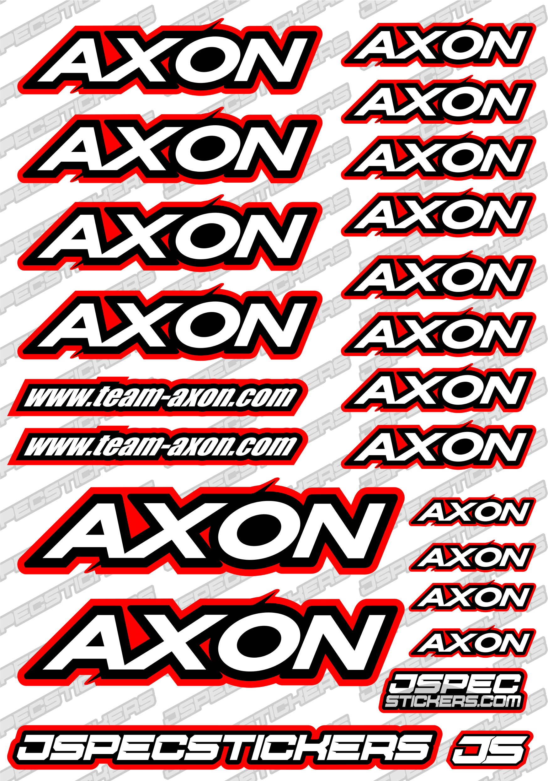 AXON RC STICKER SHEET A5 'RK EDITION' - Jspec Stickers