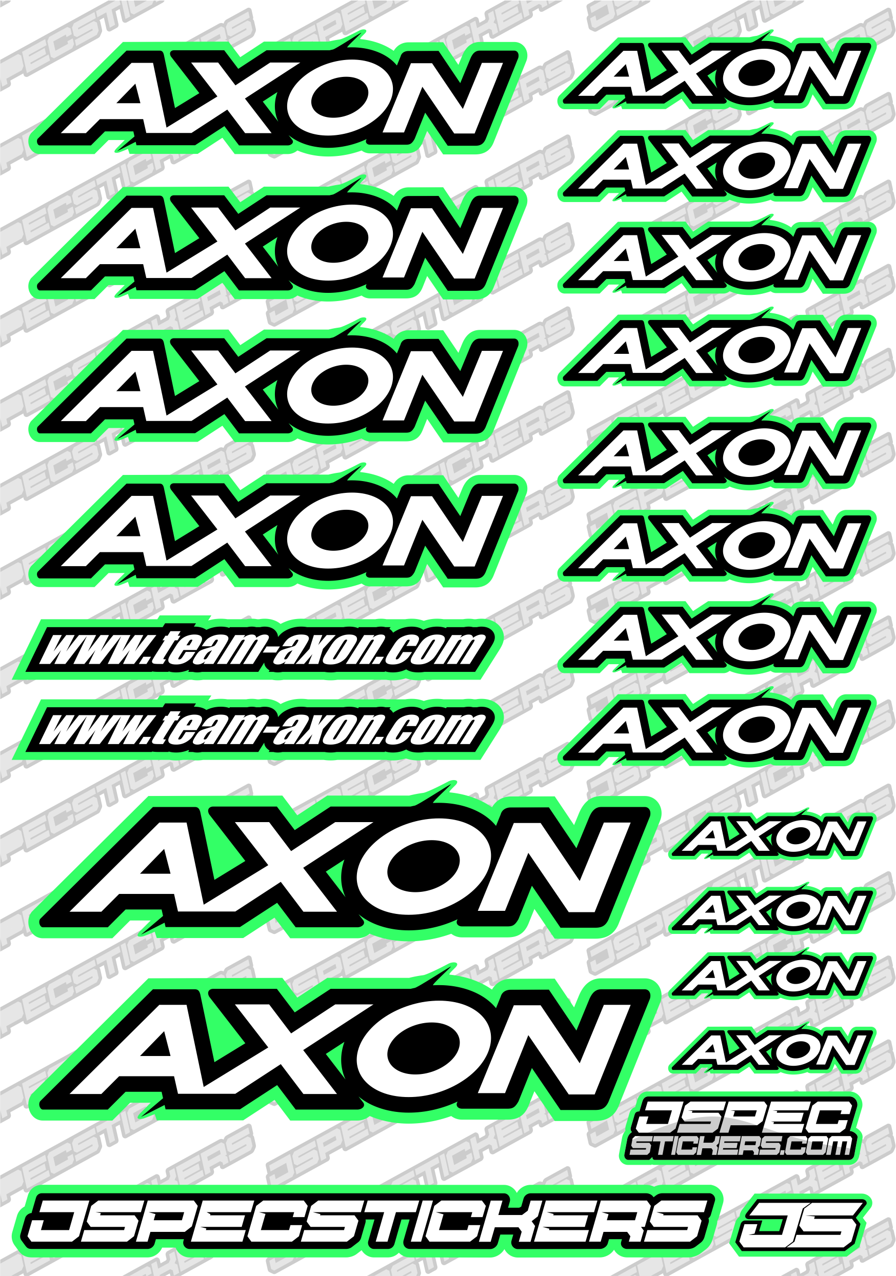 AXON RC STICKER SHEET A5 'RK EDITION' - Jspec Stickers