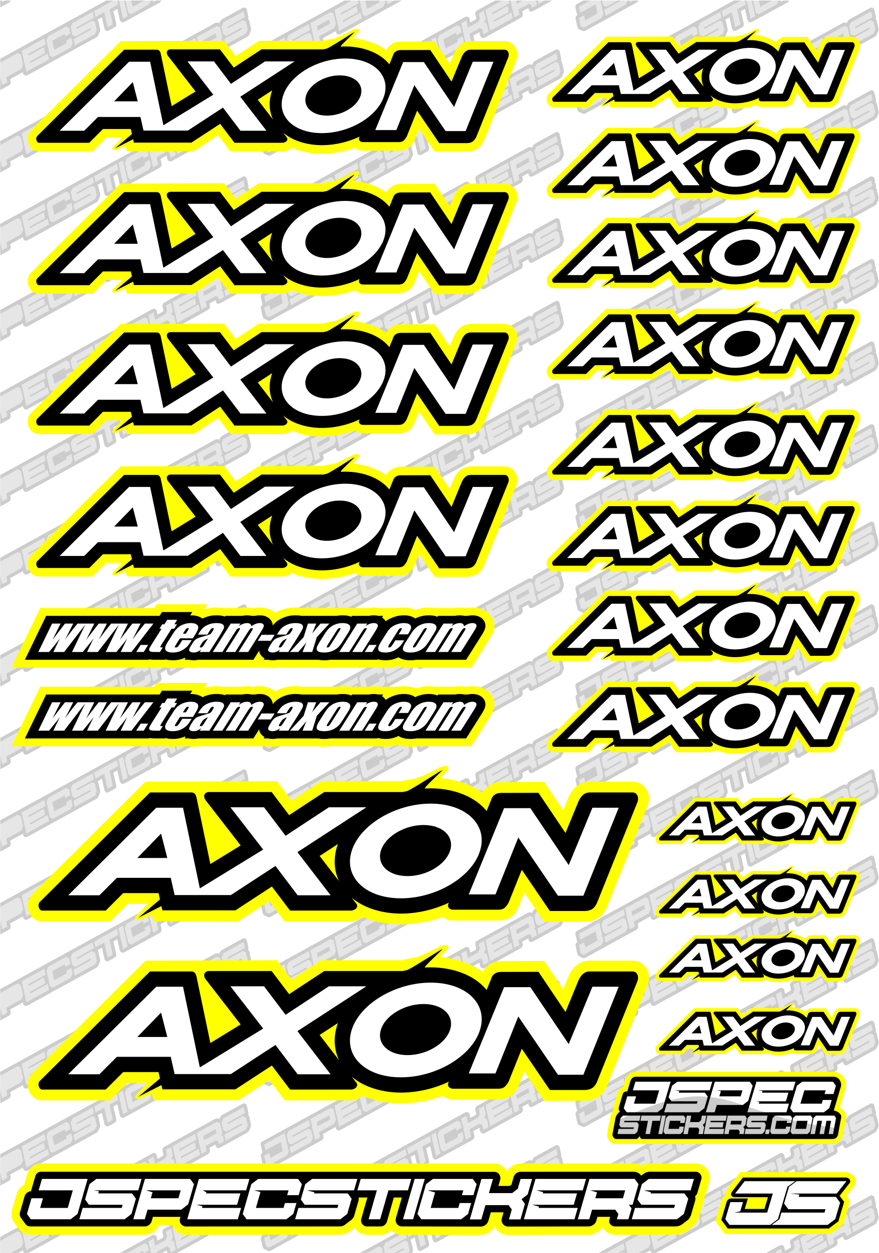 AXON RC STICKER SHEET A5 'RK EDITION' - Jspec Stickers