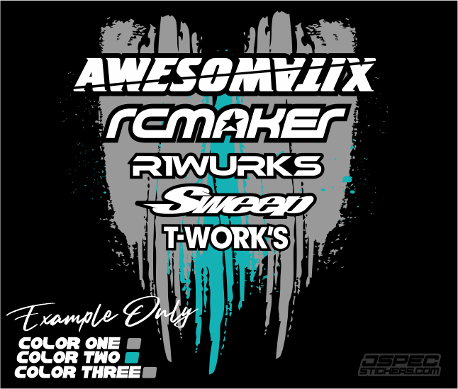 'VERTICAL BRUSHED' CUSTOM RC TSHIRT - Jspec Stickers