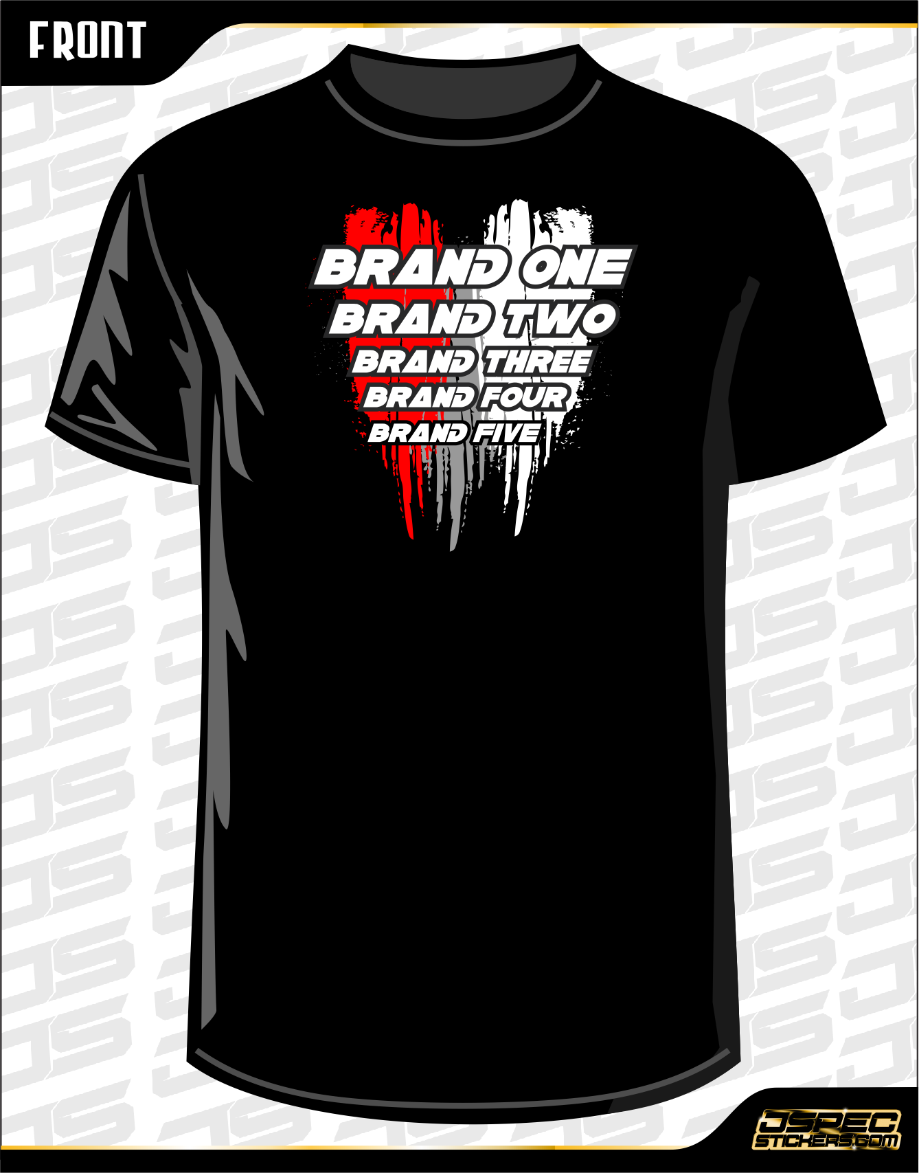 'VERTICAL BRUSHED' CUSTOM RC TSHIRT - Jspec Stickers