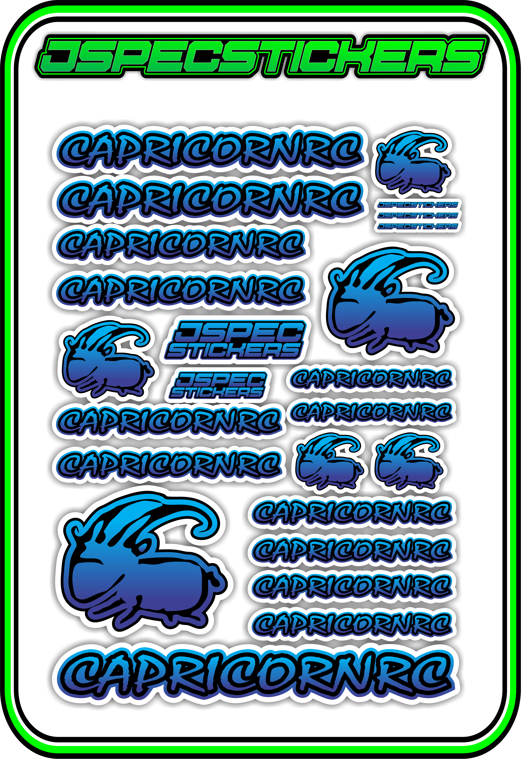 CAPRICORN RC STICKER SHEET A5 - Jspec Stickers
