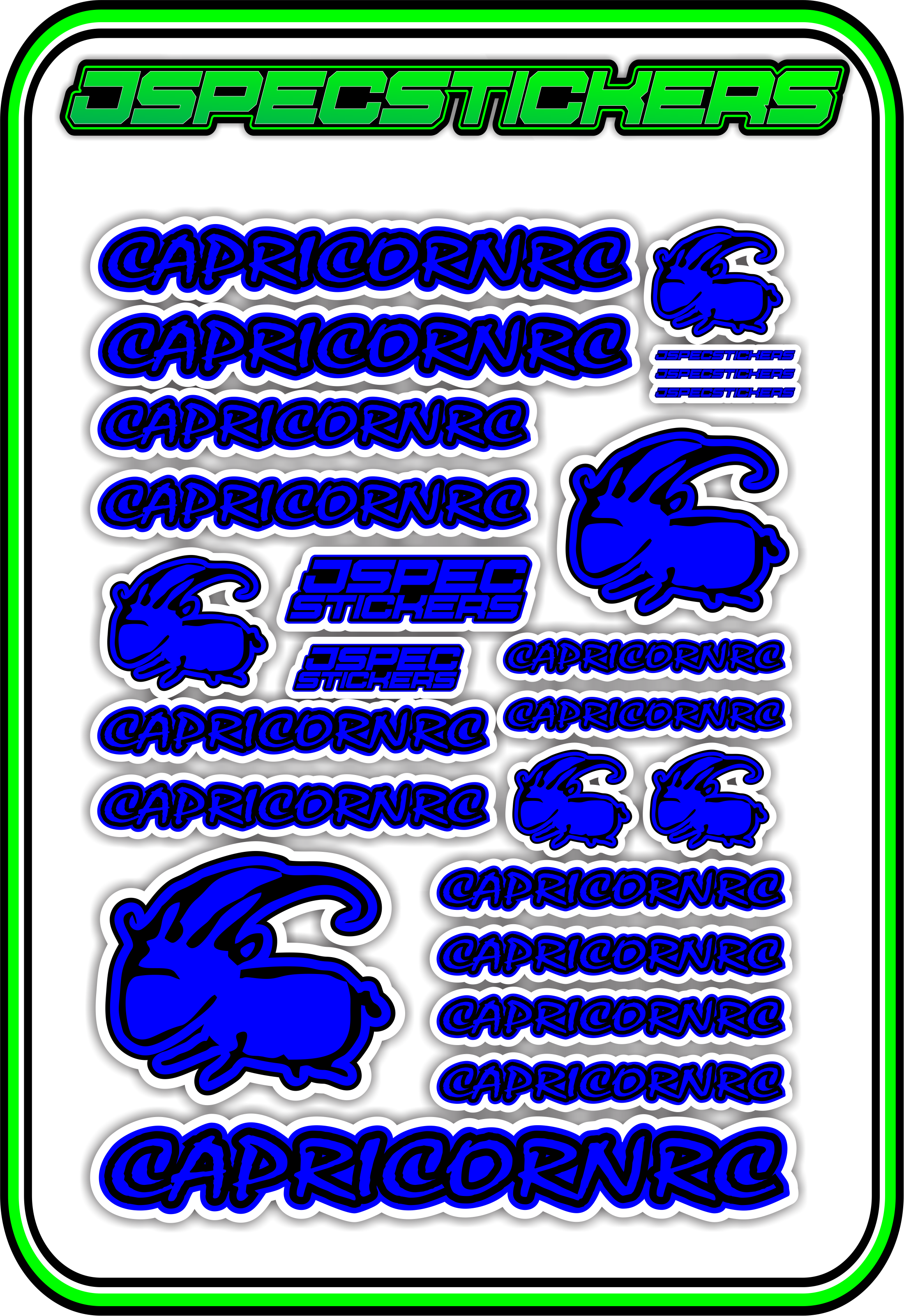 CAPRICORN RC STICKER SHEET A5 - Jspec Stickers