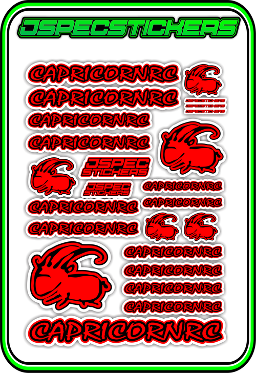 CAPRICORN RC STICKER SHEET A5 - Jspec Stickers