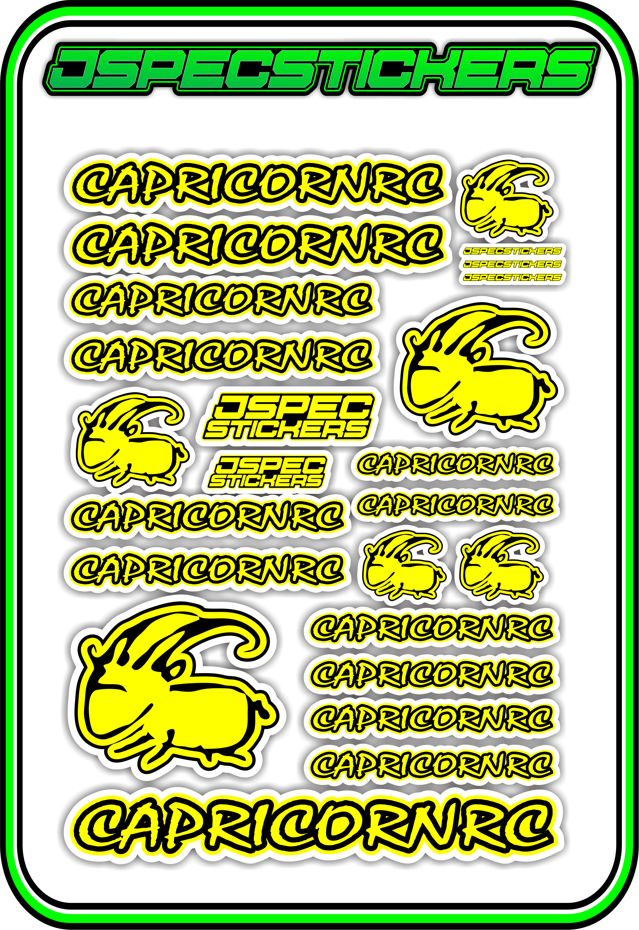 CAPRICORN RC STICKER SHEET A5 - Jspec Stickers