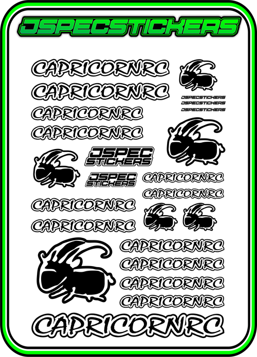 CAPRICORN RC STICKER SHEET A5 - Jspec Stickers