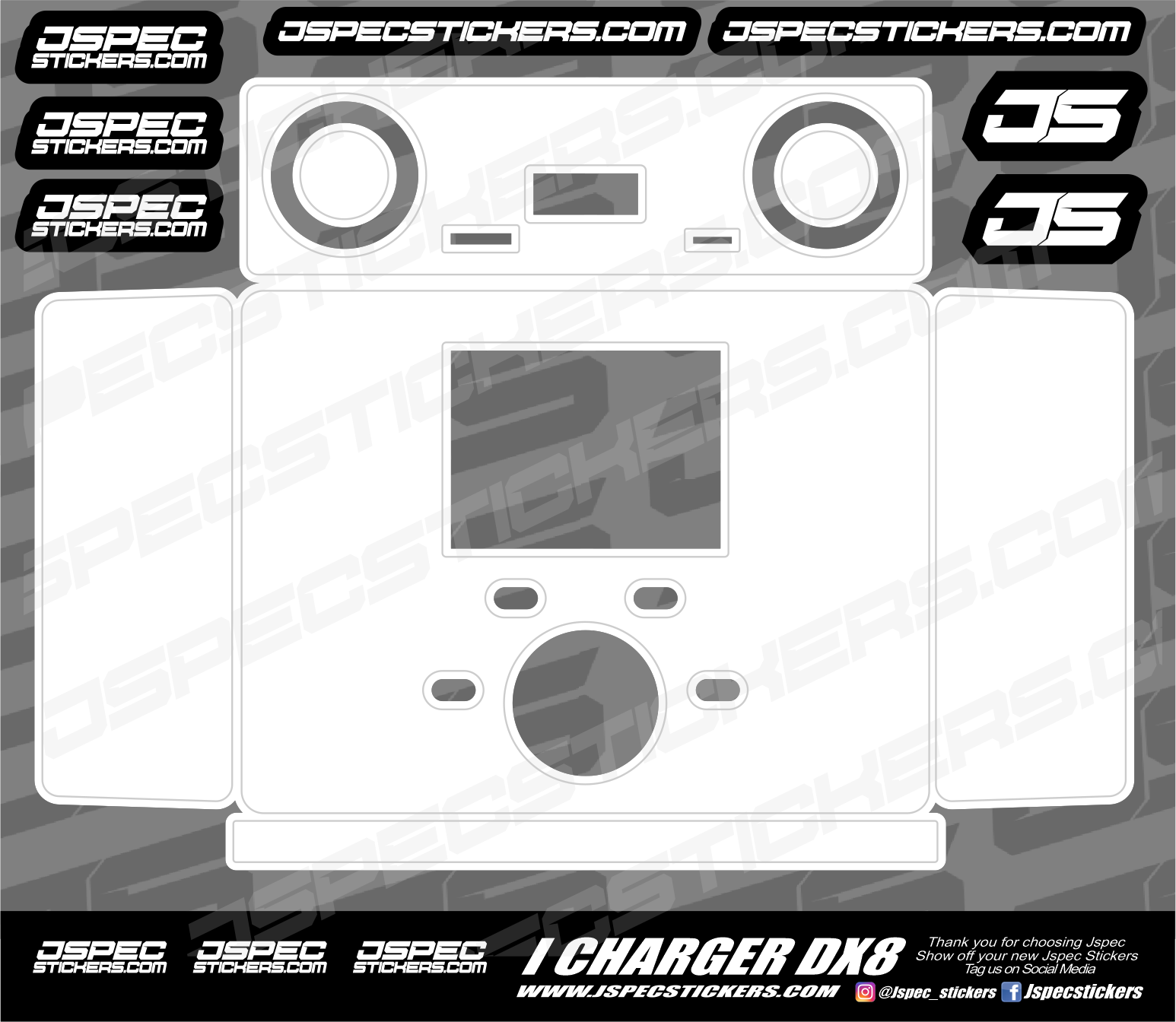 iCHARGER DX8 JWRAP CUSTOM SKIN - Jspec Stickers