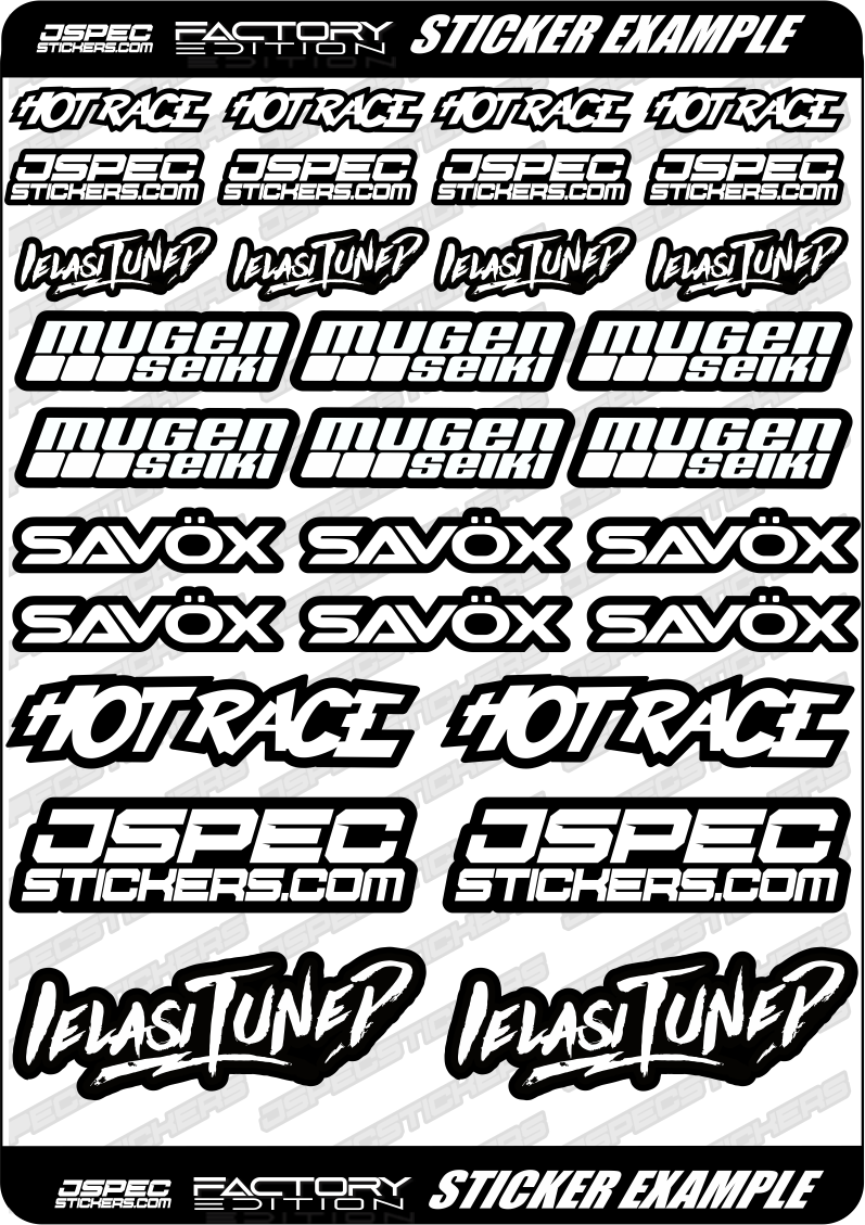 FACTORY PRO STICKER SHEET - Jspec Stickers
