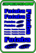 FUTABA RC STICKER SHEET A5 - Jspec Stickers