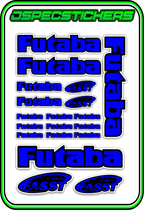 FUTABA RC STICKER SHEET A5 - Jspec Stickers