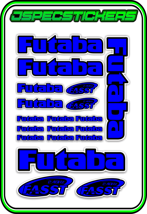 FUTABA RC STICKER SHEET A5 - Jspec Stickers