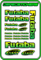 FUTABA RC STICKER SHEET A5 - Jspec Stickers