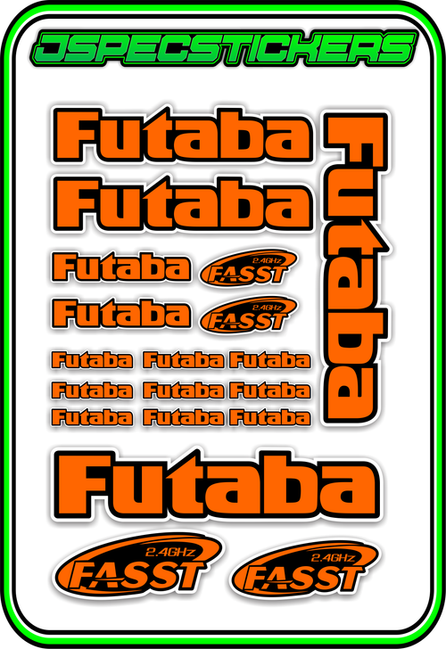 FUTABA RC STICKER SHEET A5 - Jspec Stickers