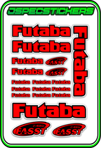 FUTABA RC STICKER SHEET A5 - Jspec Stickers