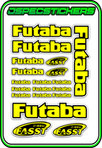 FUTABA RC STICKER SHEET A5 - Jspec Stickers
