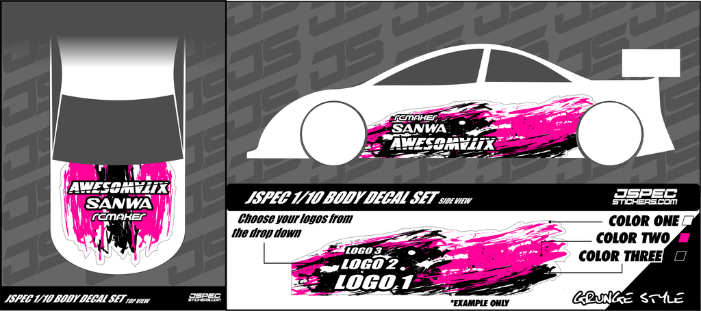GRUNGE STYLE BODY DECAL SET - Jspec Stickers