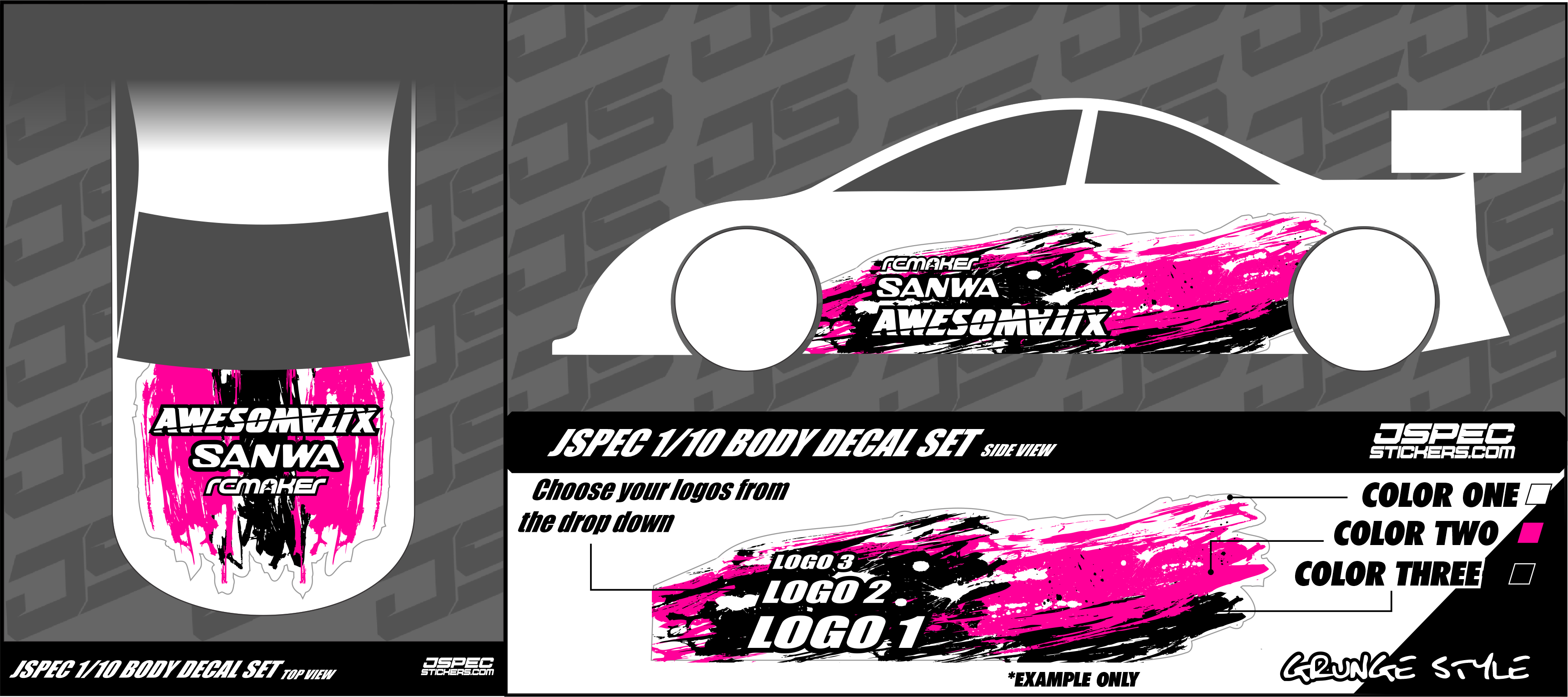 GRUNGE STYLE BODY DECAL SET - Jspec Stickers