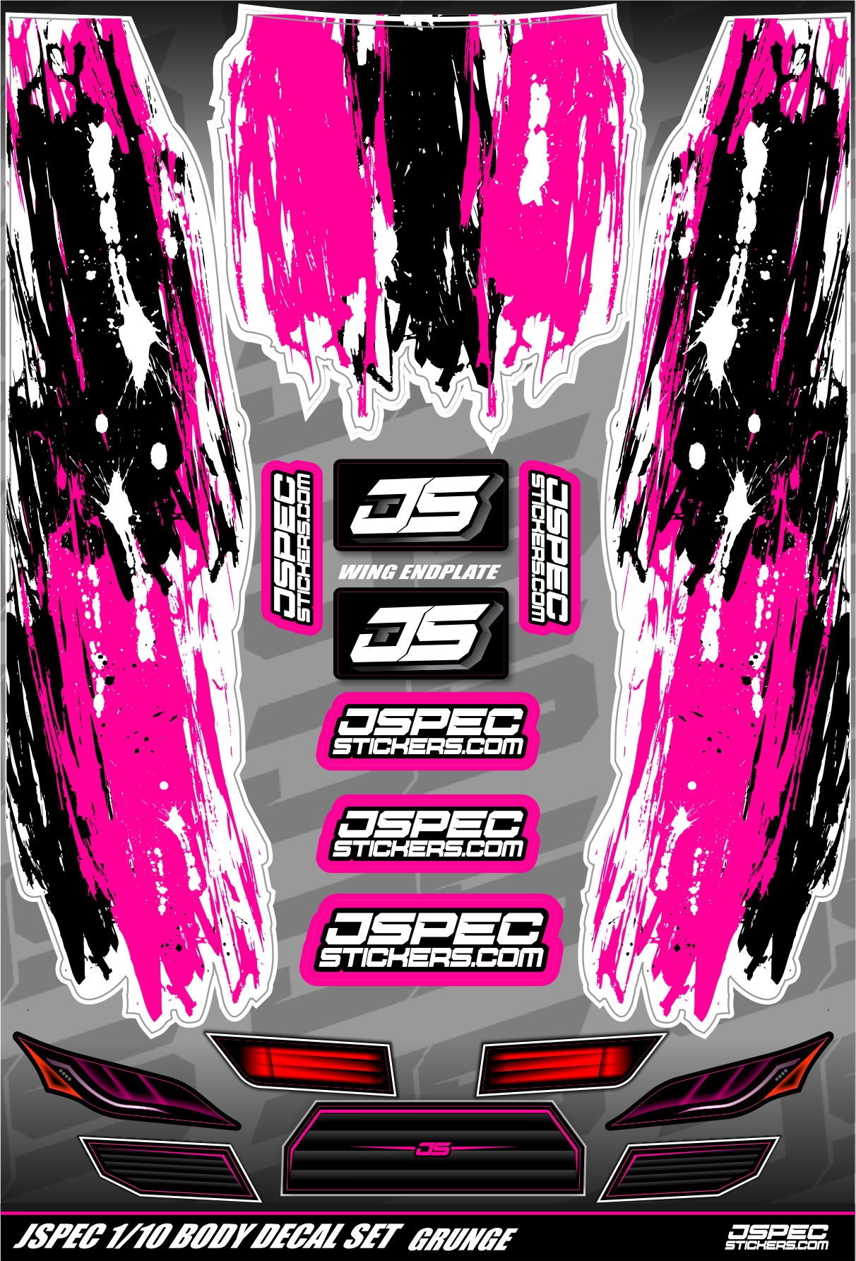GRUNGE STYLE BODY DECAL SET - Jspec Stickers