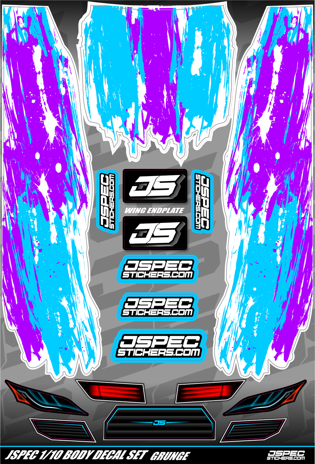 GRUNGE STYLE BODY DECAL SET - Jspec Stickers