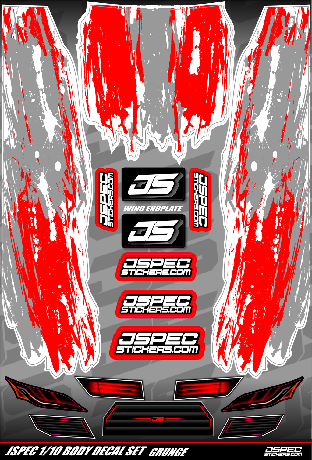GRUNGE STYLE BODY DECAL SET - Jspec Stickers