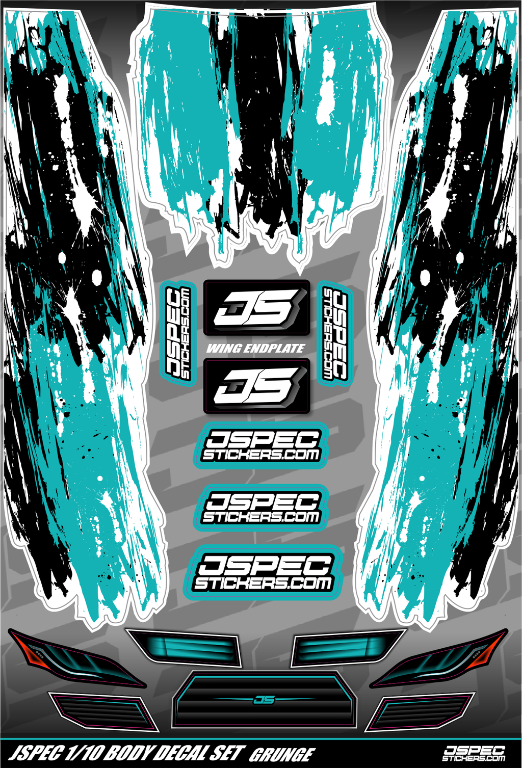 GRUNGE STYLE BODY DECAL SET - Jspec Stickers