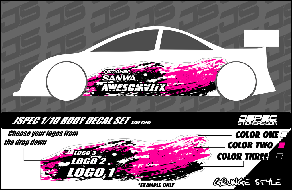 GRUNGE STYLE BODY DECAL SET - Jspec Stickers