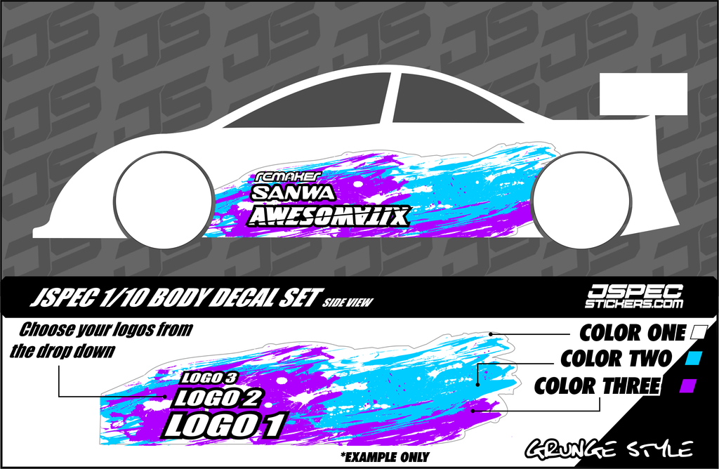 GRUNGE STYLE BODY DECAL SET - Jspec Stickers