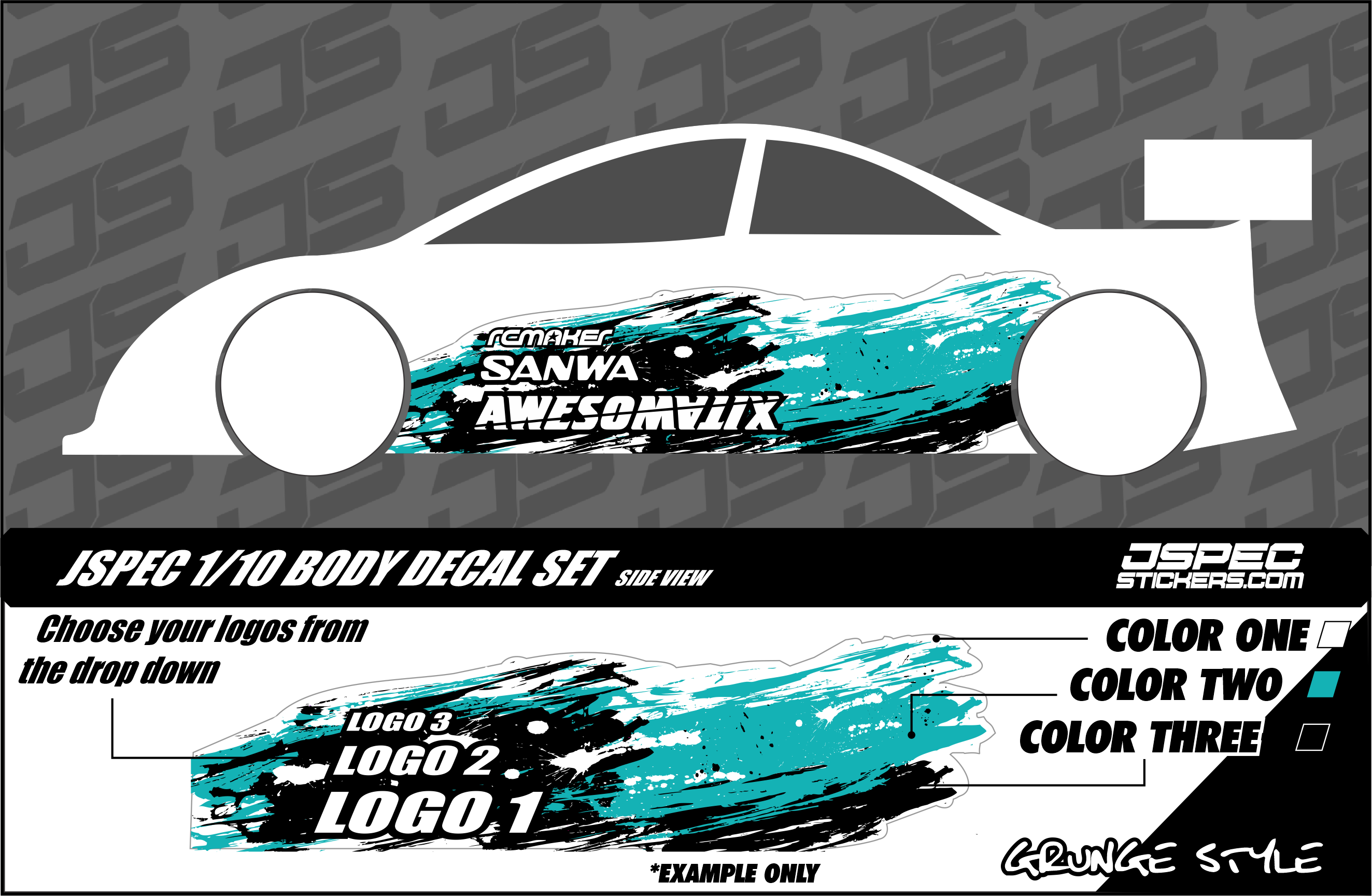GRUNGE STYLE BODY DECAL SET - Jspec Stickers