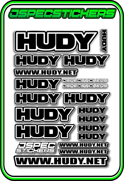 HUDY RC STICKER SHEET A5 - Jspec Stickers