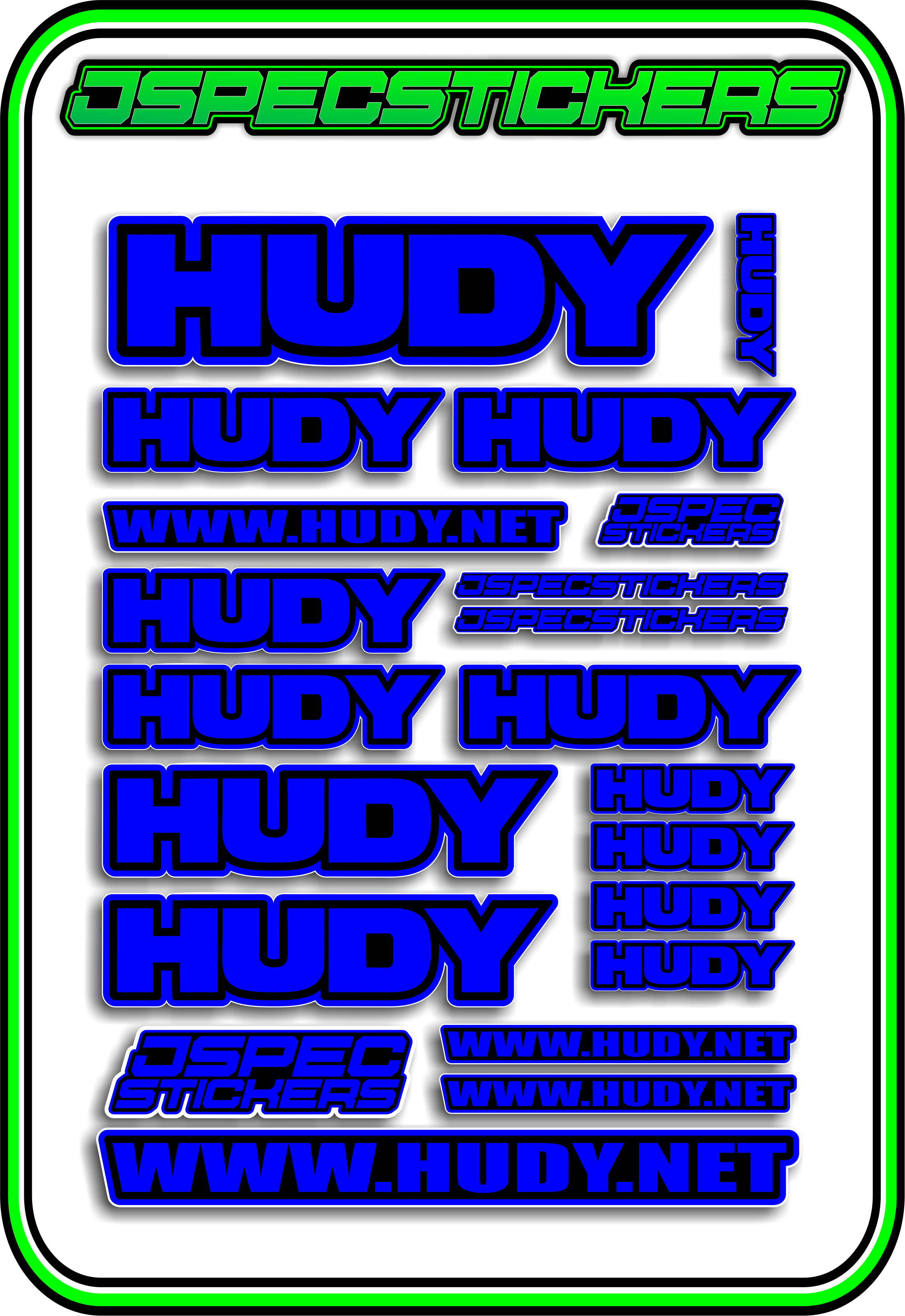 HUDY RC STICKER SHEET A5 - Jspec Stickers