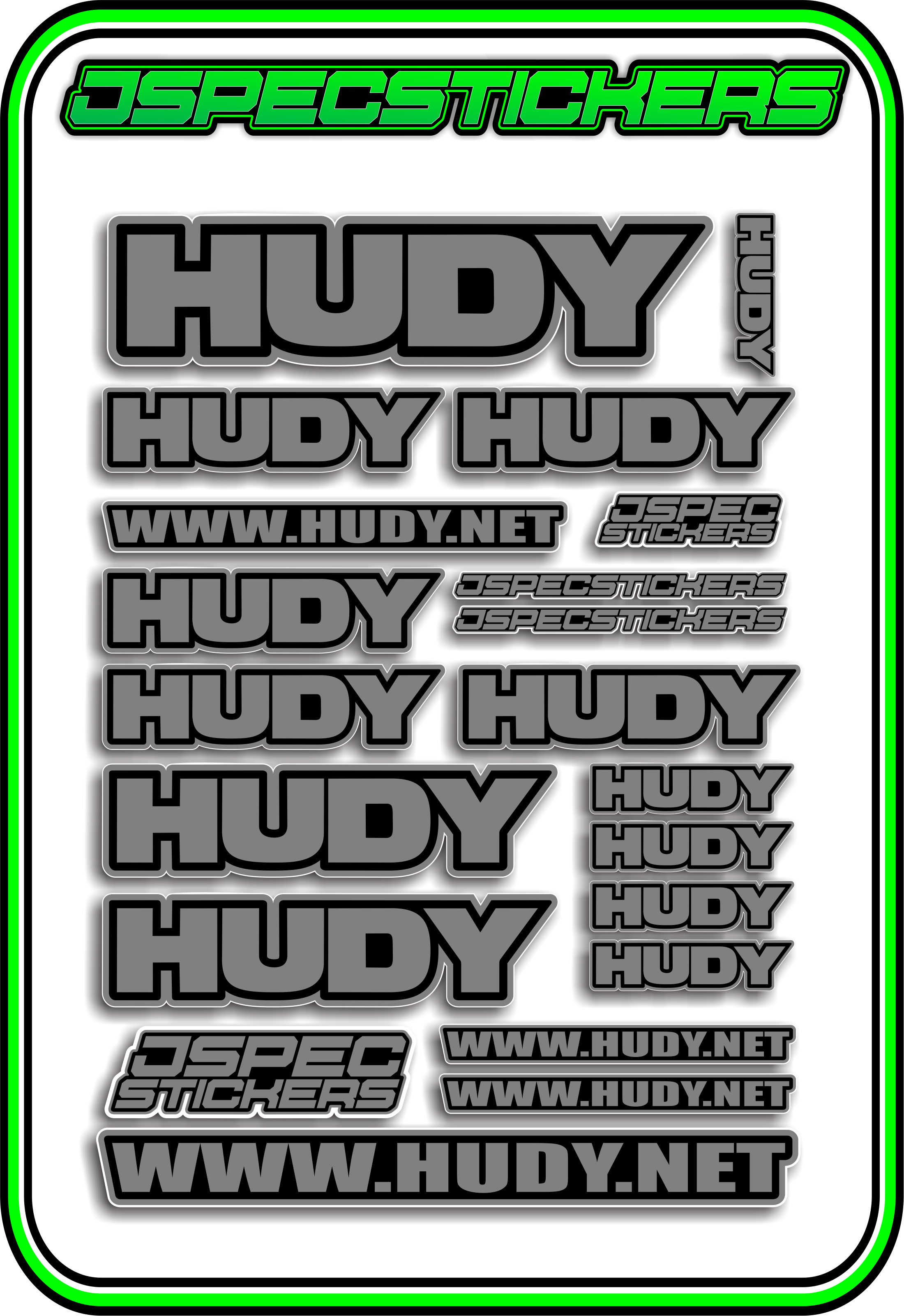 HUDY RC STICKER SHEET A5 - Jspec Stickers