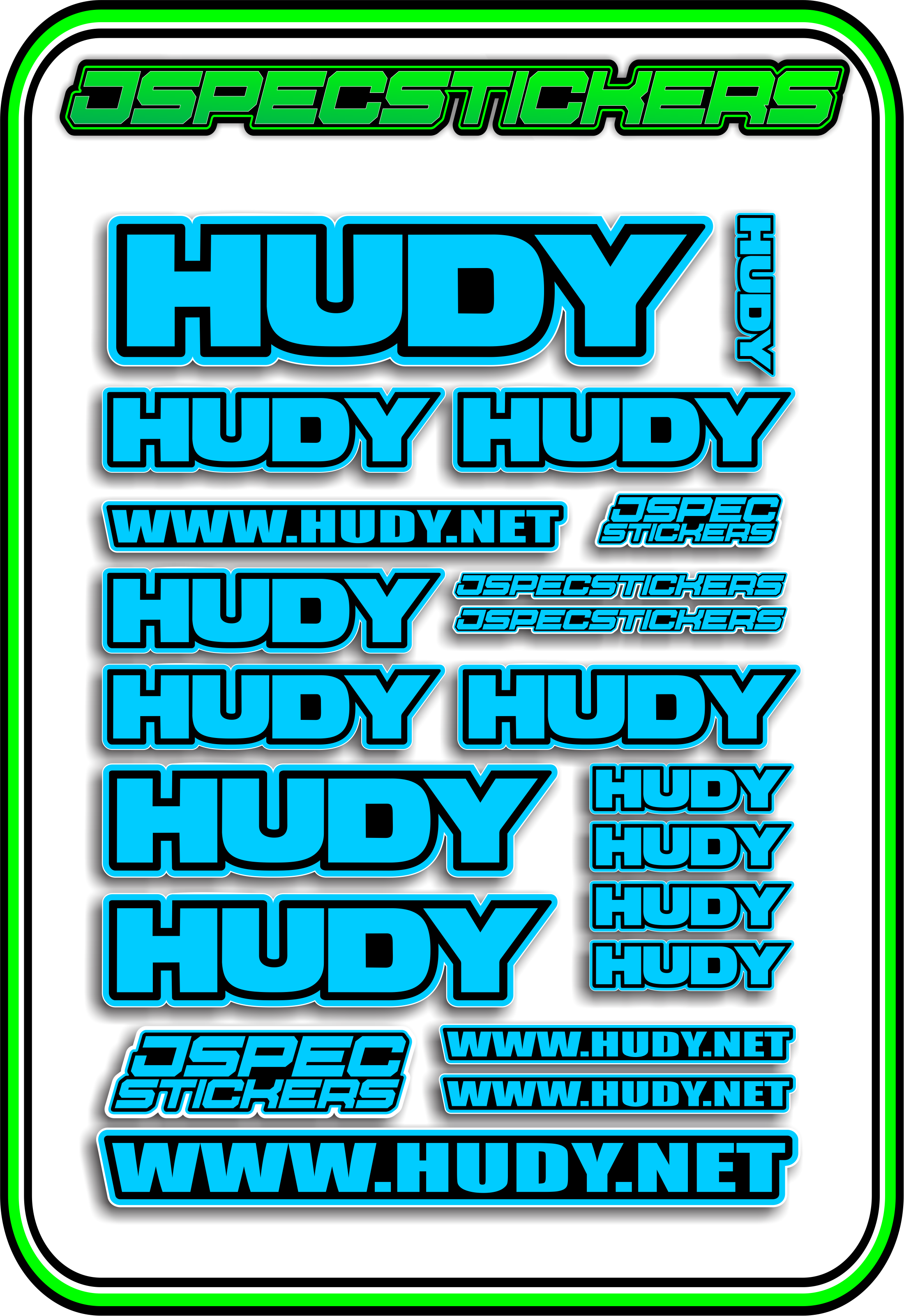 HUDY RC STICKER SHEET A5 - Jspec Stickers