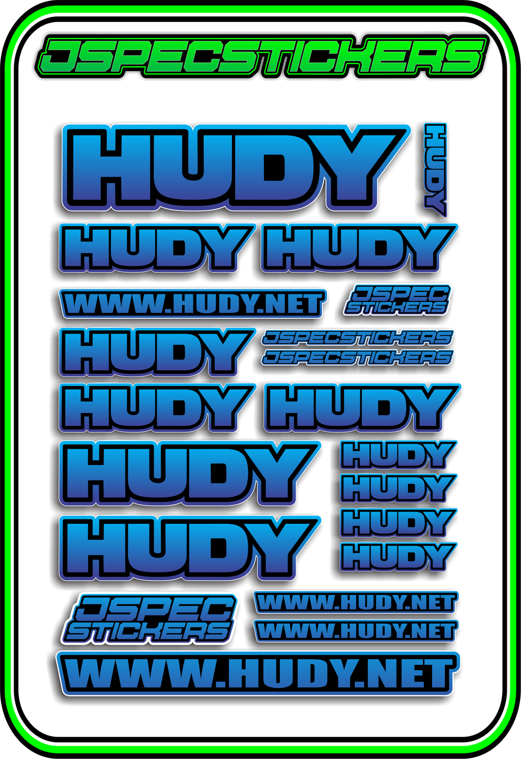 HUDY RC STICKER SHEET A5 - Jspec Stickers