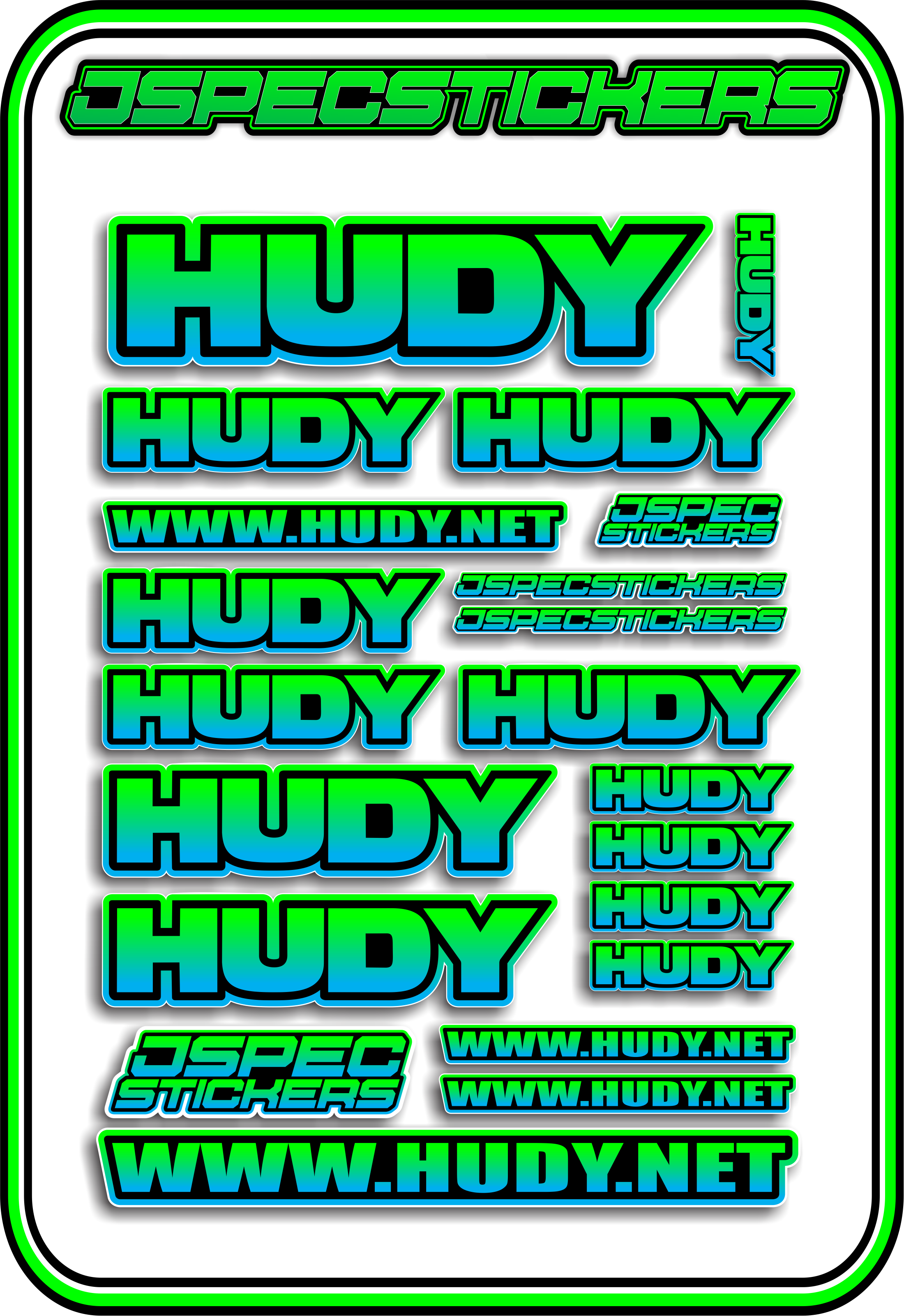 HUDY RC STICKER SHEET A5 - Jspec Stickers