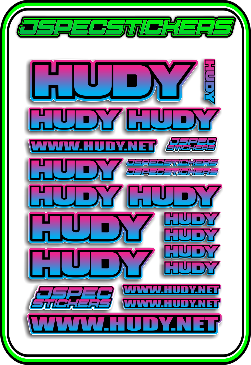 HUDY RC STICKER SHEET A5 - Jspec Stickers