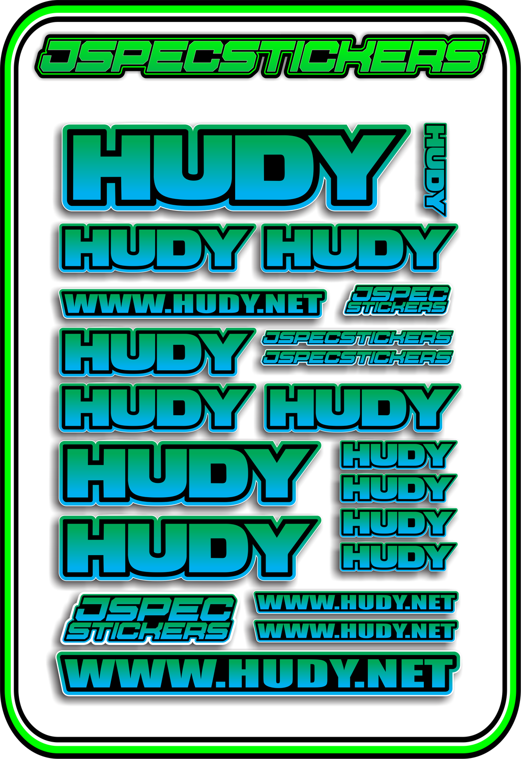 HUDY RC STICKER SHEET A5 - Jspec Stickers