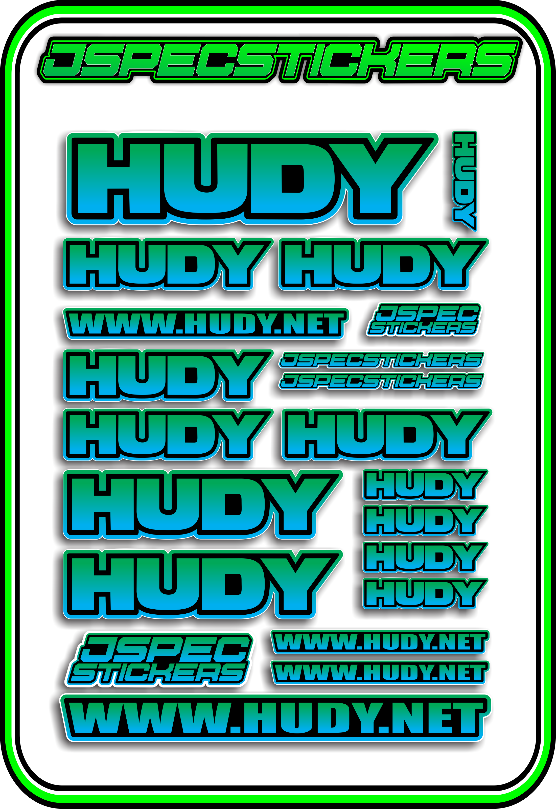 HUDY RC STICKER SHEET A5 - Jspec Stickers