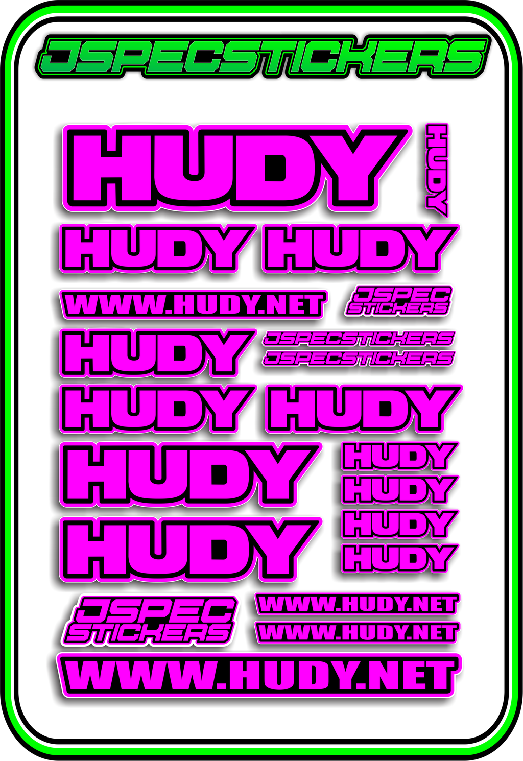 HUDY RC STICKER SHEET A5 - Jspec Stickers