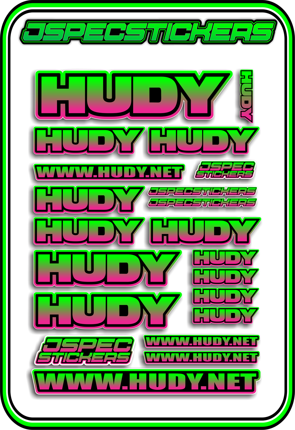 HUDY RC STICKER SHEET A5 - Jspec Stickers