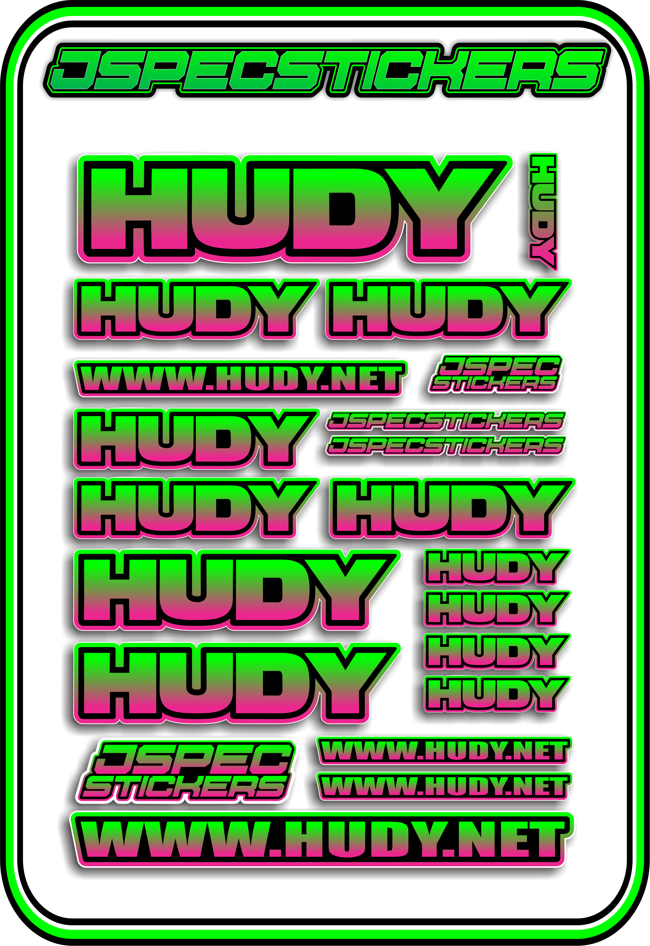 HUDY RC STICKER SHEET A5 - Jspec Stickers