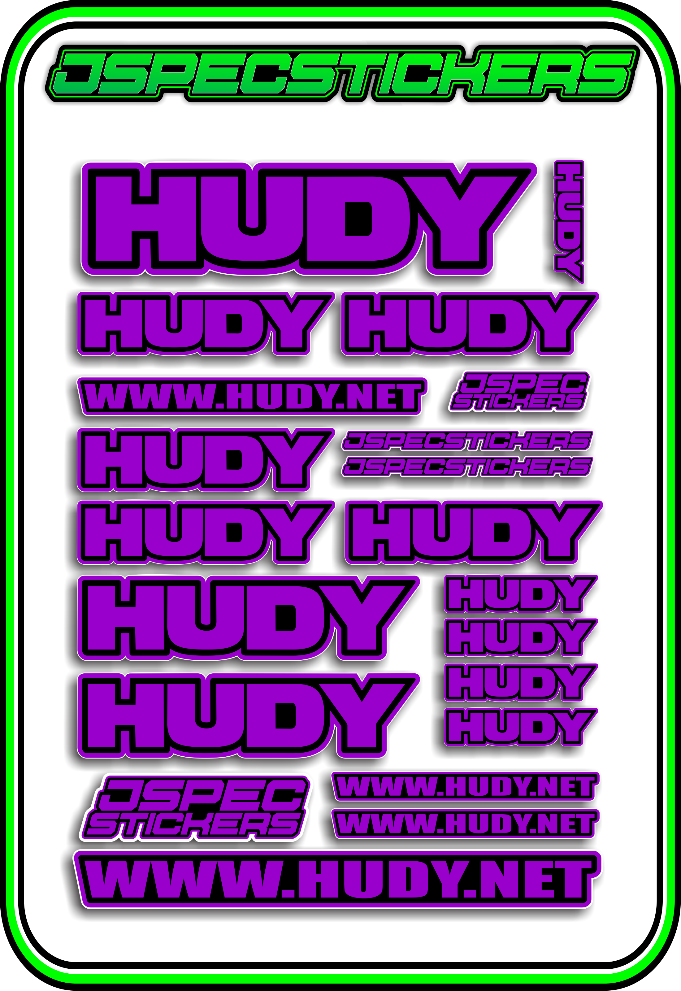 HUDY RC STICKER SHEET A5 - Jspec Stickers