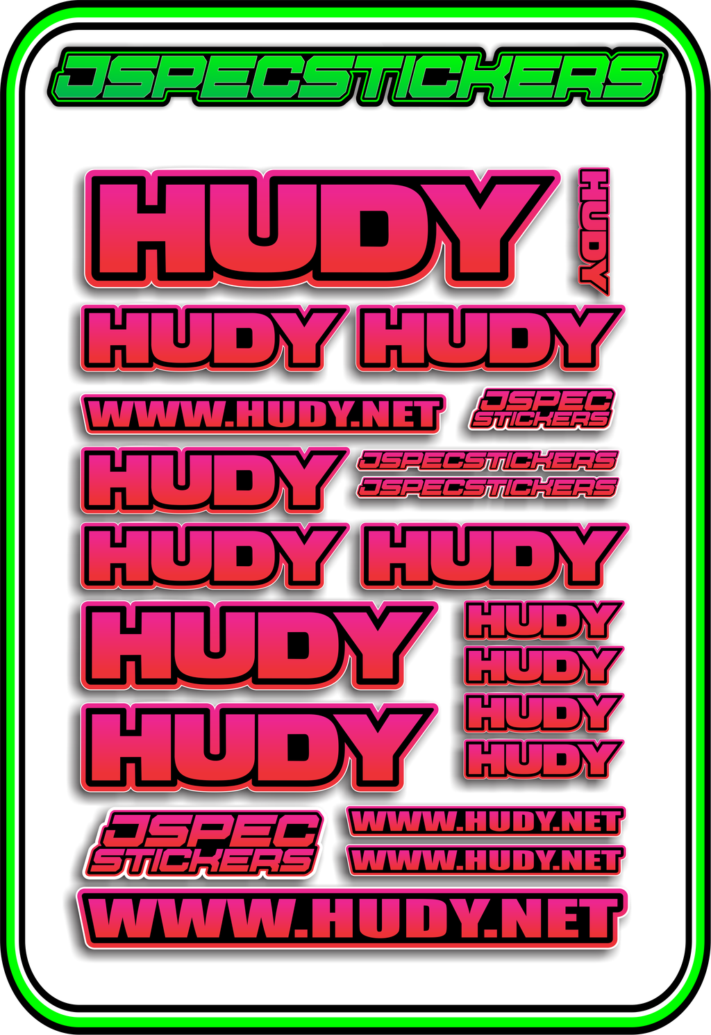 HUDY RC STICKER SHEET A5 - Jspec Stickers