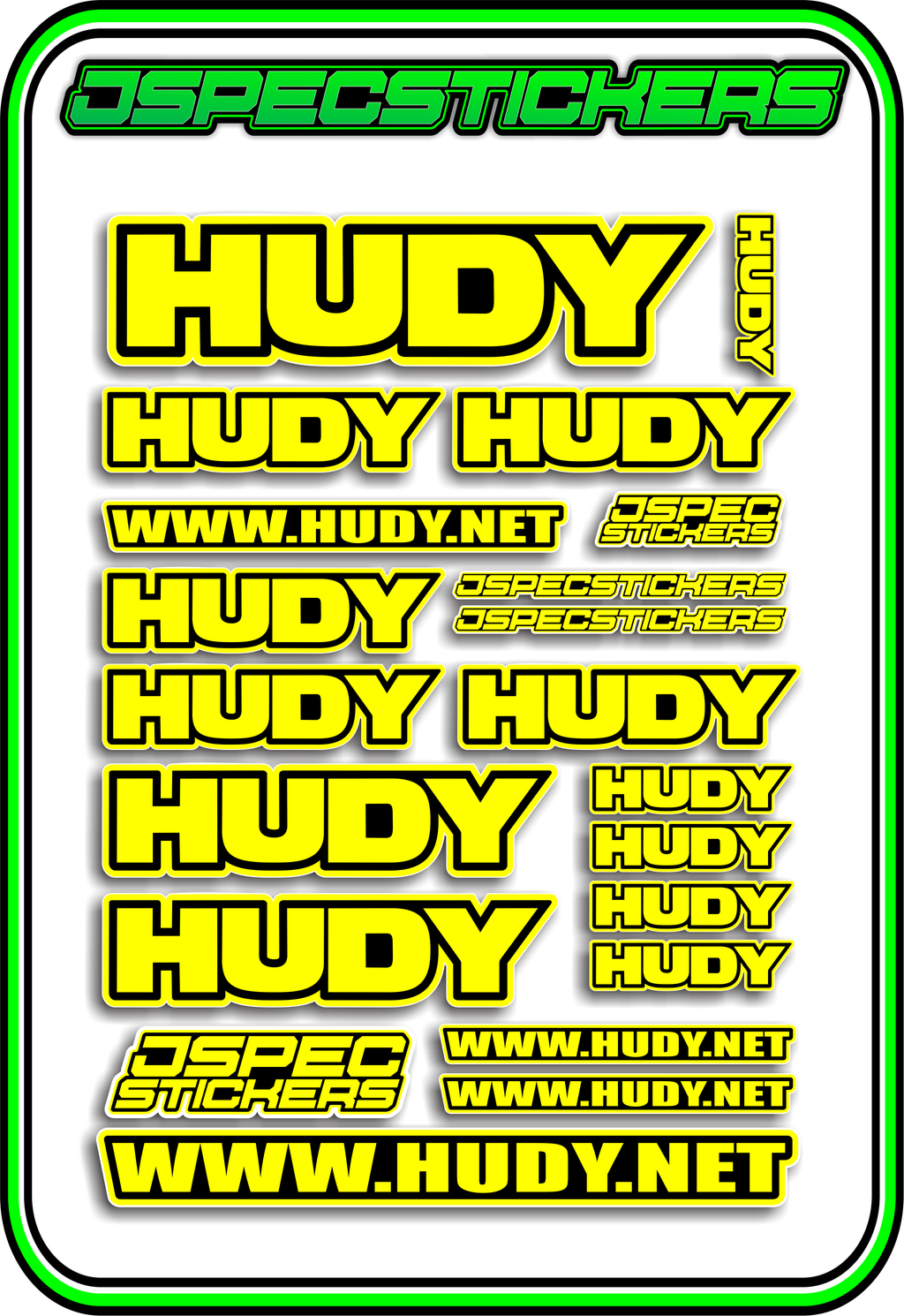 HUDY RC STICKER SHEET A5 - Jspec Stickers